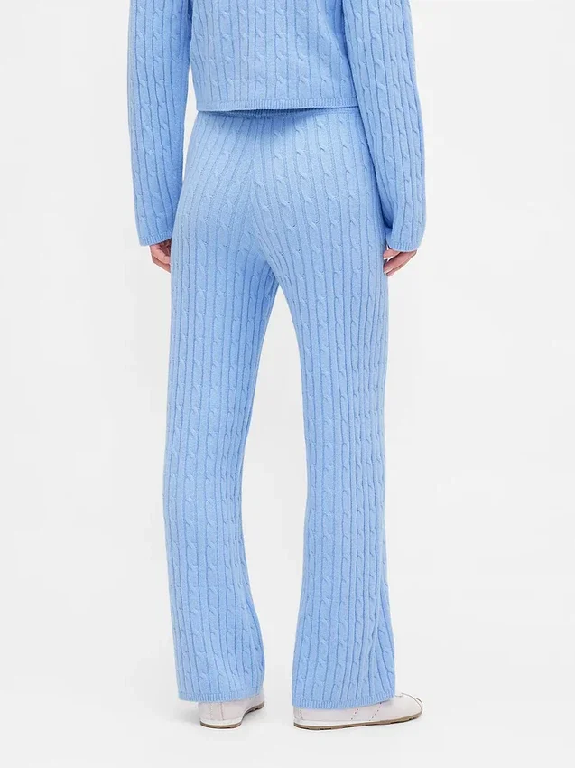 Spodnie sweterkowe z dzianiny typu „cable-knit” z serii CashSoft