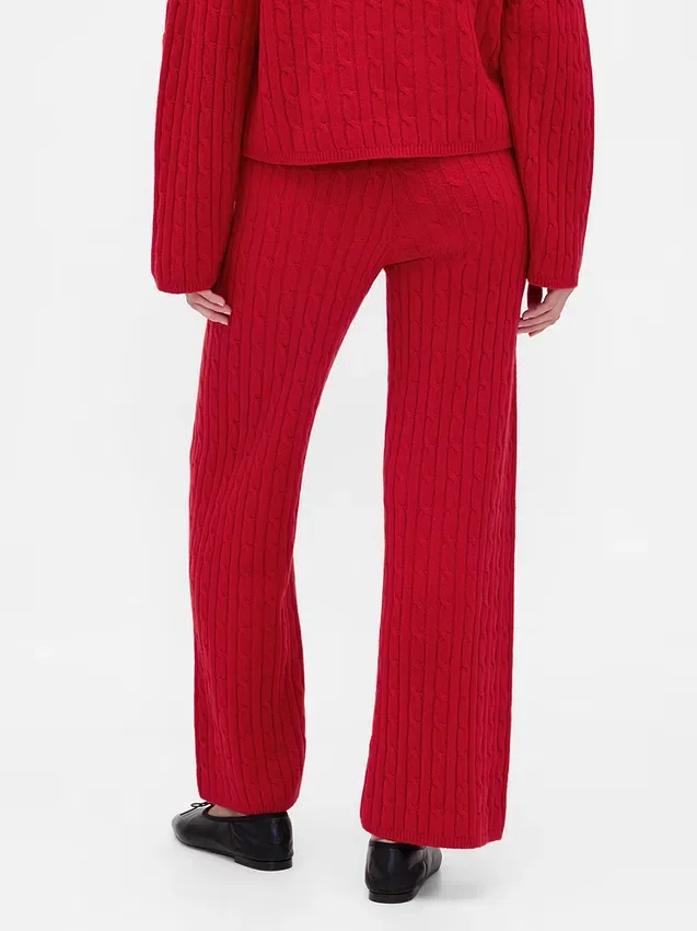 Spodnie sweterkowe z dzianiny typu „cable-knit” z serii CashSoft