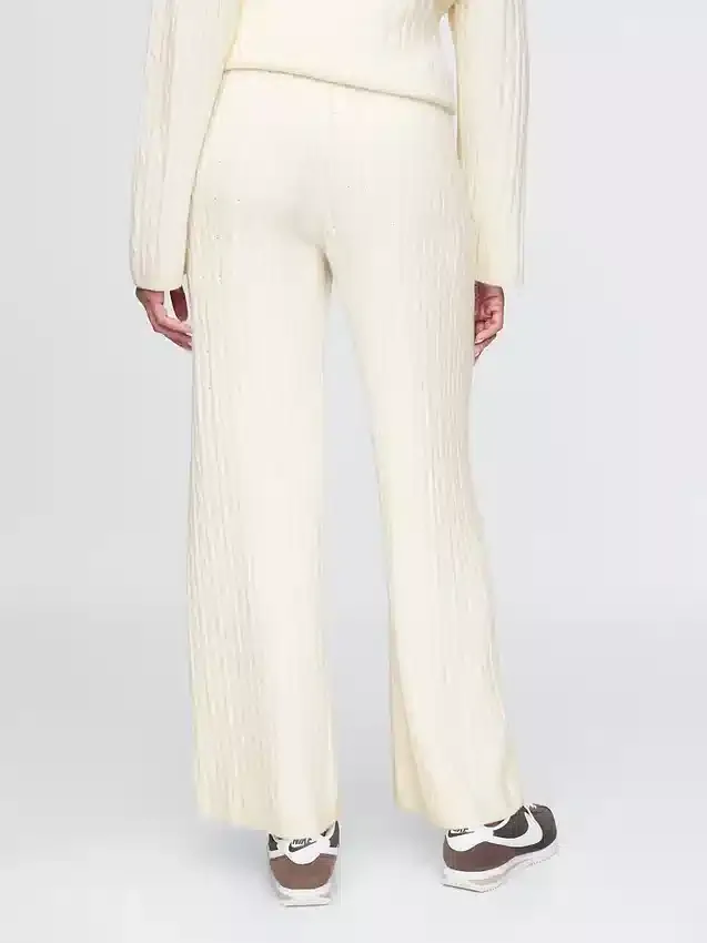 Spodnie sweterkowe z dzianiny typu „cable-knit” z serii CashSoft