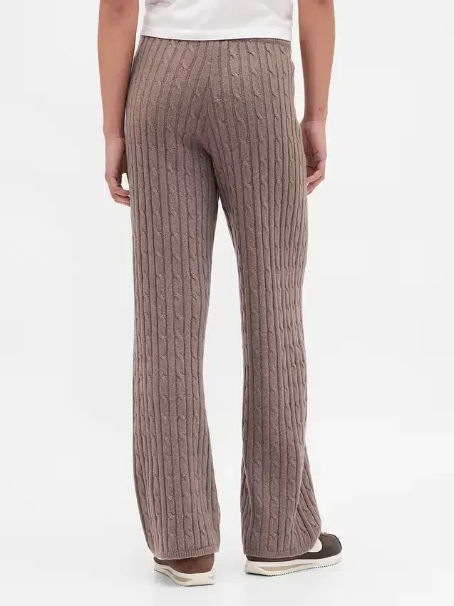 Spodnie sweterkowe z dzianiny typu „cable-knit” z serii CashSoft