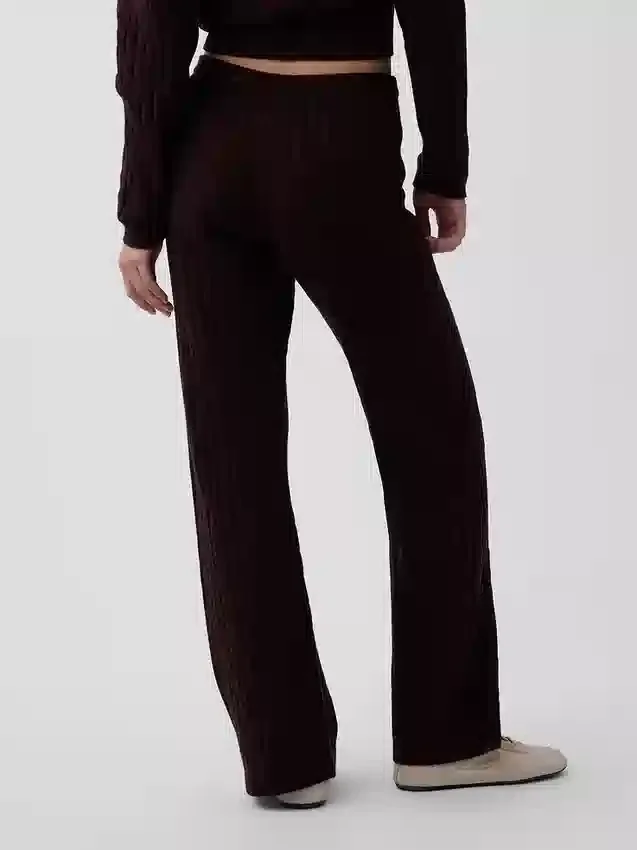 Spodnie sweterkowe z dzianiny typu „cable-knit” z serii CashSoft