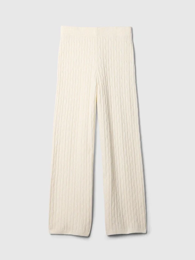 Spodnie sweterkowe z dzianiny typu „cable-knit” z serii CashSoft