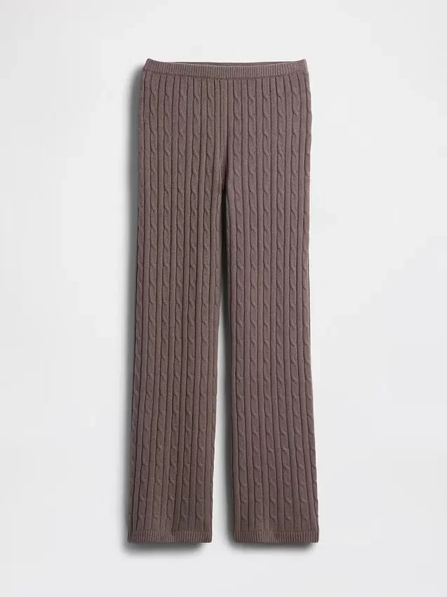 Spodnie sweterkowe z dzianiny typu „cable-knit” z serii CashSoft