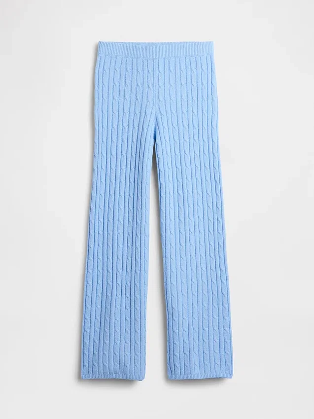 Spodnie sweterkowe z dzianiny typu „cable-knit” z serii CashSoft
