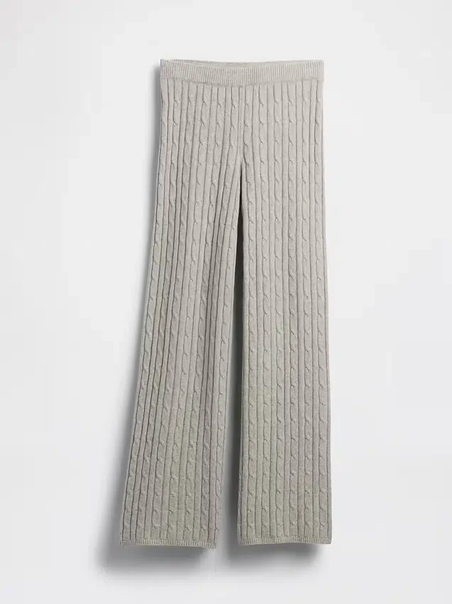 Spodnie sweterkowe z dzianiny typu „cable-knit” z serii CashSoft