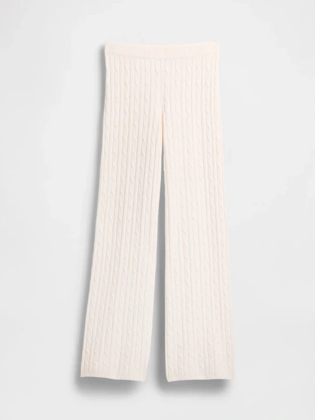 Spodnie sweterkowe z dzianiny typu „cable-knit” z serii CashSoft
