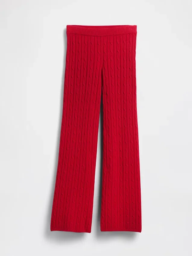 Spodnie sweterkowe z dzianiny typu „cable-knit” z serii CashSoft