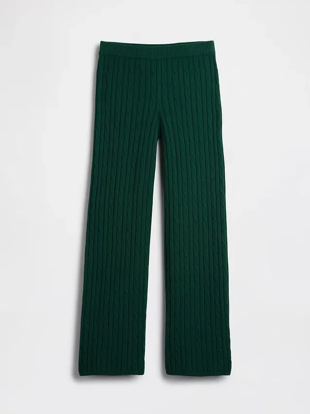 Spodnie sweterkowe z dzianiny typu „cable-knit” z serii CashSoft