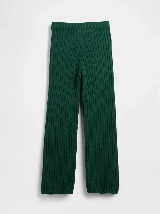 Spodnie sweterkowe z dzianiny typu „cable-knit” z serii CashSoft