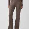 Spodnie sweterkowe z dzianiny typu cable-knit z szerokimi nogawkami CashSoft