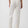 Spodnie sweterkowe z dzianiny typu cable-knit z szerokimi nogawkami CashSoft