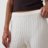 Spodnie sweterkowe z dzianiny typu cable-knit z szerokimi nogawkami CashSoft