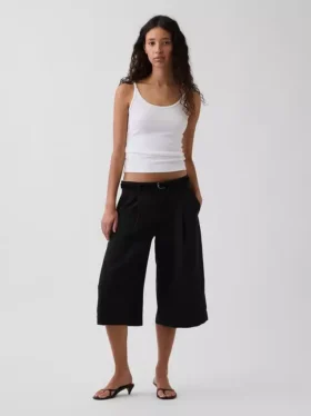 Spodnie typu culotte z niskim stanem