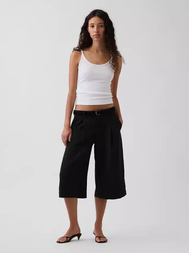 Spodnie typu culotte z niskim stanem