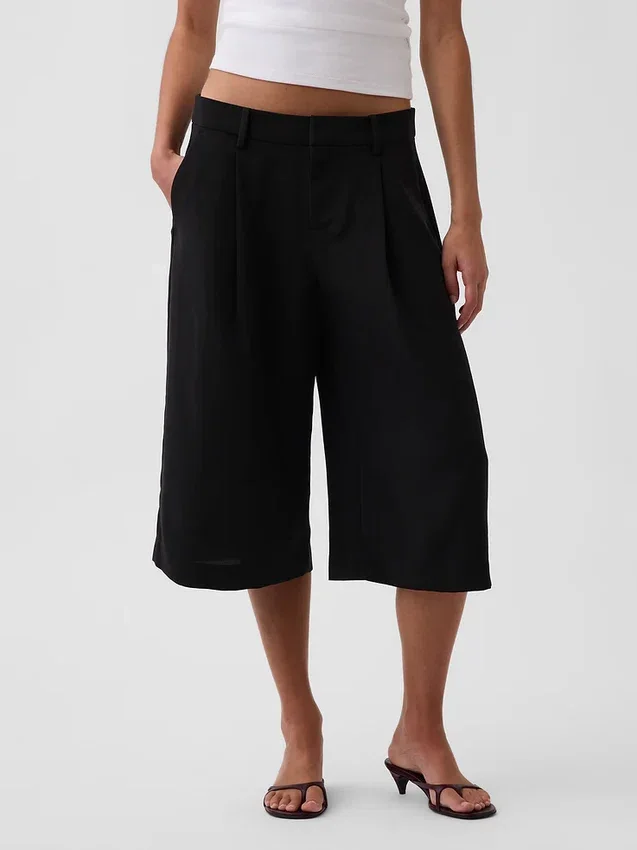 Spodnie typu culotte z niskim stanem