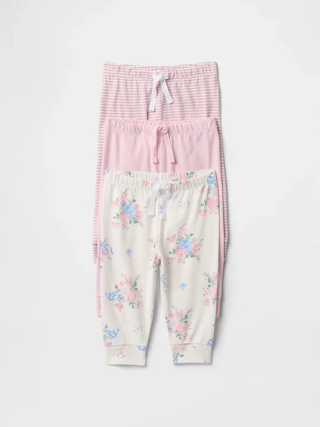 Spodnie z bawełny organicznej „Baby First Favorites” (pakiet 3 szt.)