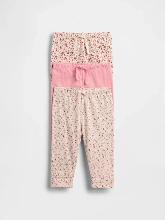 Spodnie z bawełny organicznej „Baby First Favorites” (pakiet 3 szt.)