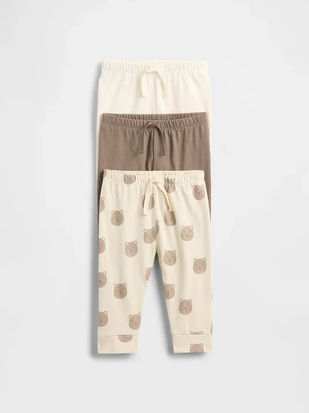 Spodnie z bawełny organicznej „Baby First Favorites” (pakiet 3 szt.)