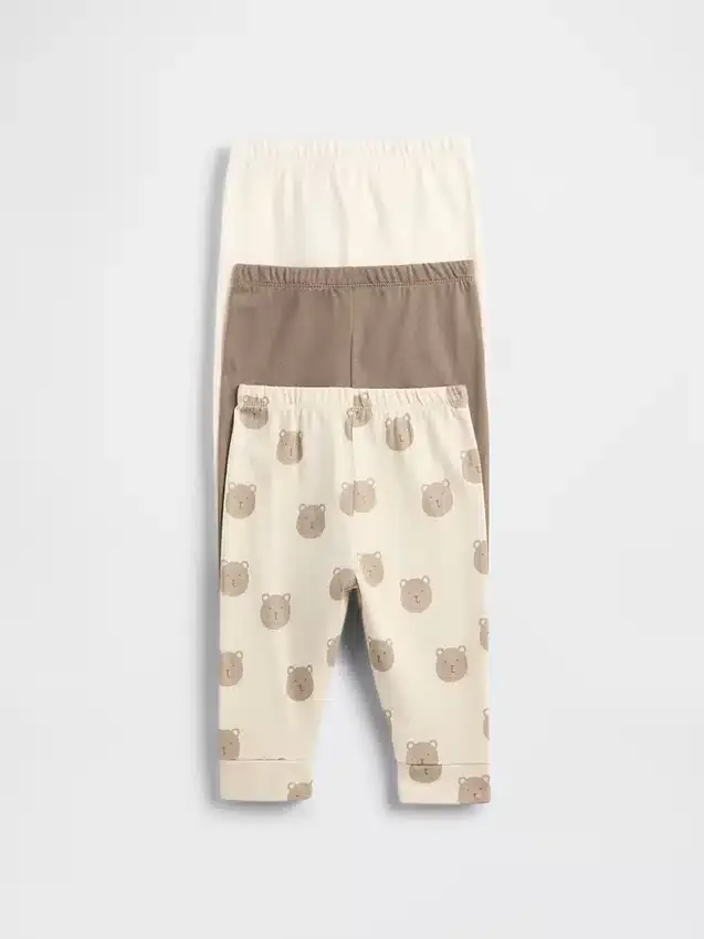 Spodnie z bawełny organicznej „Baby First Favorites” (pakiet 3 szt.)