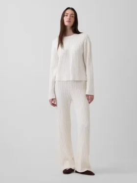 Spodnie z dzianiny typu cable-knit z serii CashSoft o luźnym kroju