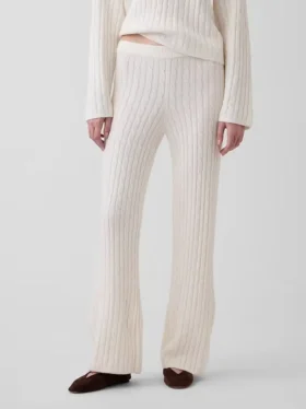 Spodnie z dzianiny typu cable-knit z serii CashSoft o luźnym kroju