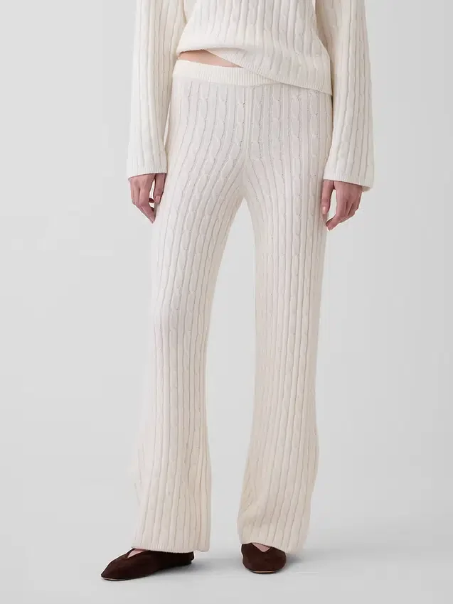 Spodnie z dzianiny typu cable-knit z serii CashSoft o luźnym kroju