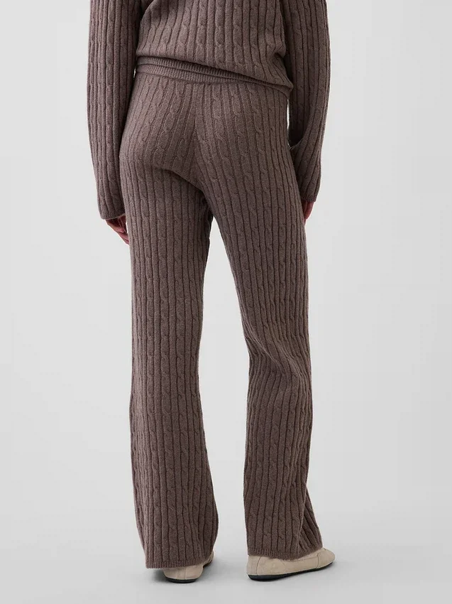 Spodnie z dzianiny typu cable-knit z serii CashSoft o luźnym kroju