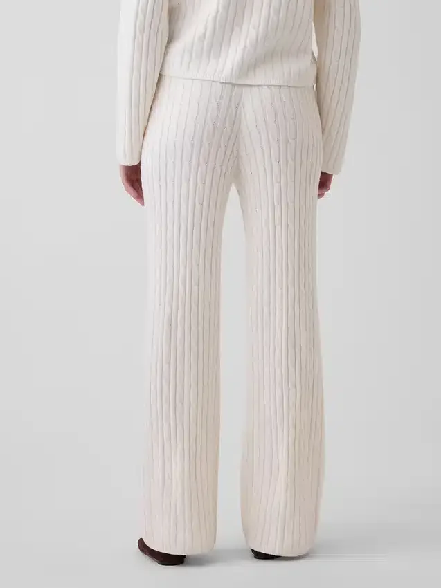 Spodnie z dzianiny typu cable-knit z serii CashSoft o luźnym kroju