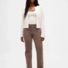 Spodnie z sztruksu o niskim stanie, w stylu lat 90., o prostym kroju