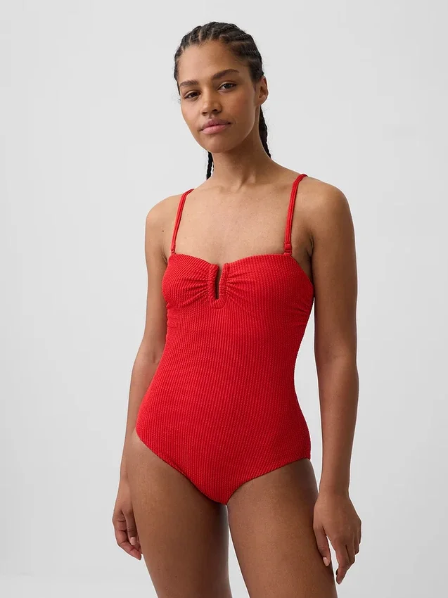 Strój kąpielowy typu bandeau z możliwością zmiany stylu