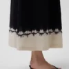 Sukienka maxi z mieszanki lnu z gorsetem i obniżoną talią