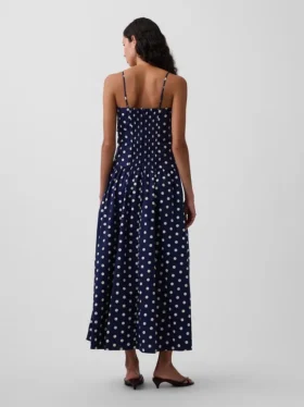 Sukienka maxi z popeliny z obniżoną talią