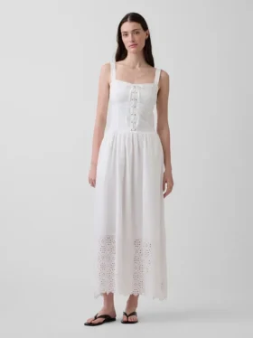 Sukienka maxi z wiązaniem w stylu gorsetu