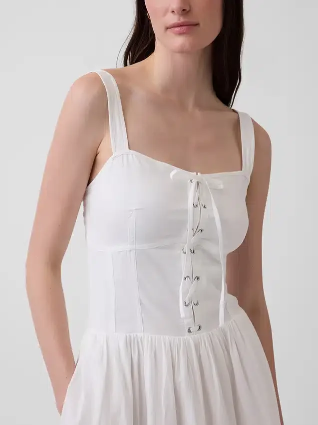 Sukienka maxi z wiązaniem w stylu gorsetu