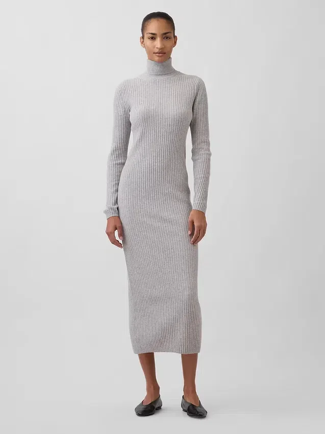 Sukienka-sweter z golfem CashSoft