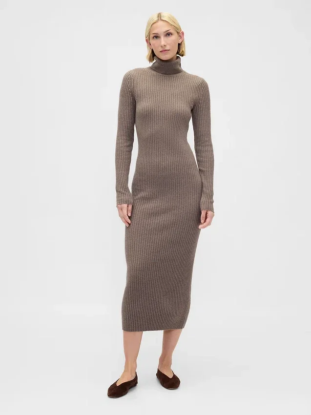Sukienka-sweter z golfem CashSoft