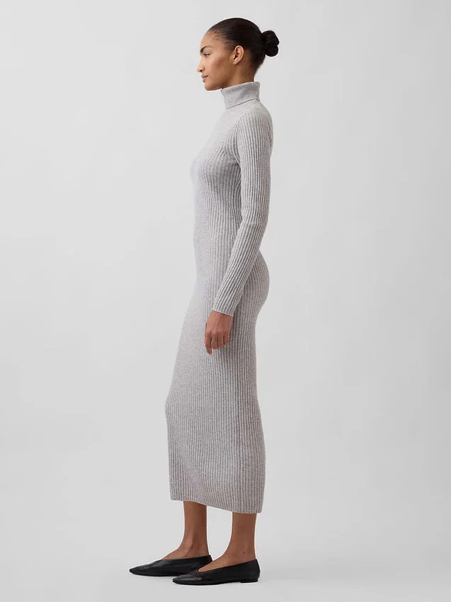 Sukienka-sweter z golfem CashSoft