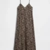 Sukienka typu slip midi w zebrowy wzór