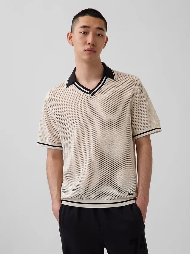Sweter polo Ouigap z siateczki