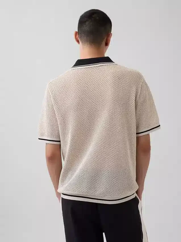Sweter polo Ouigap z siateczki