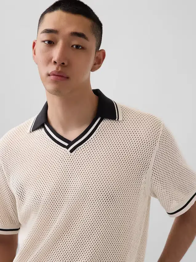 Sweter polo Ouigap z siateczki