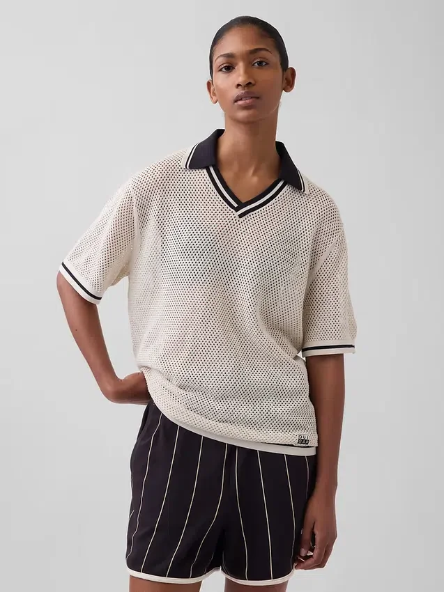 Sweter polo Ouigap z siateczki