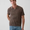 Sweter polo z siateczki