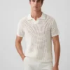Sweter polo z siateczki