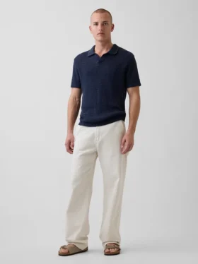Sweter polo z siateczki