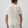 Sweter polo z siateczki