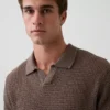 Sweter polo z siateczki