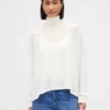 Sweter z golfem w stylu oversize z dzianiny typu pointelle