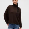 Sweter z golfem w stylu oversize z dzianiny typu pointelle