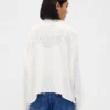 Sweter z golfem w stylu oversize z dzianiny typu pointelle